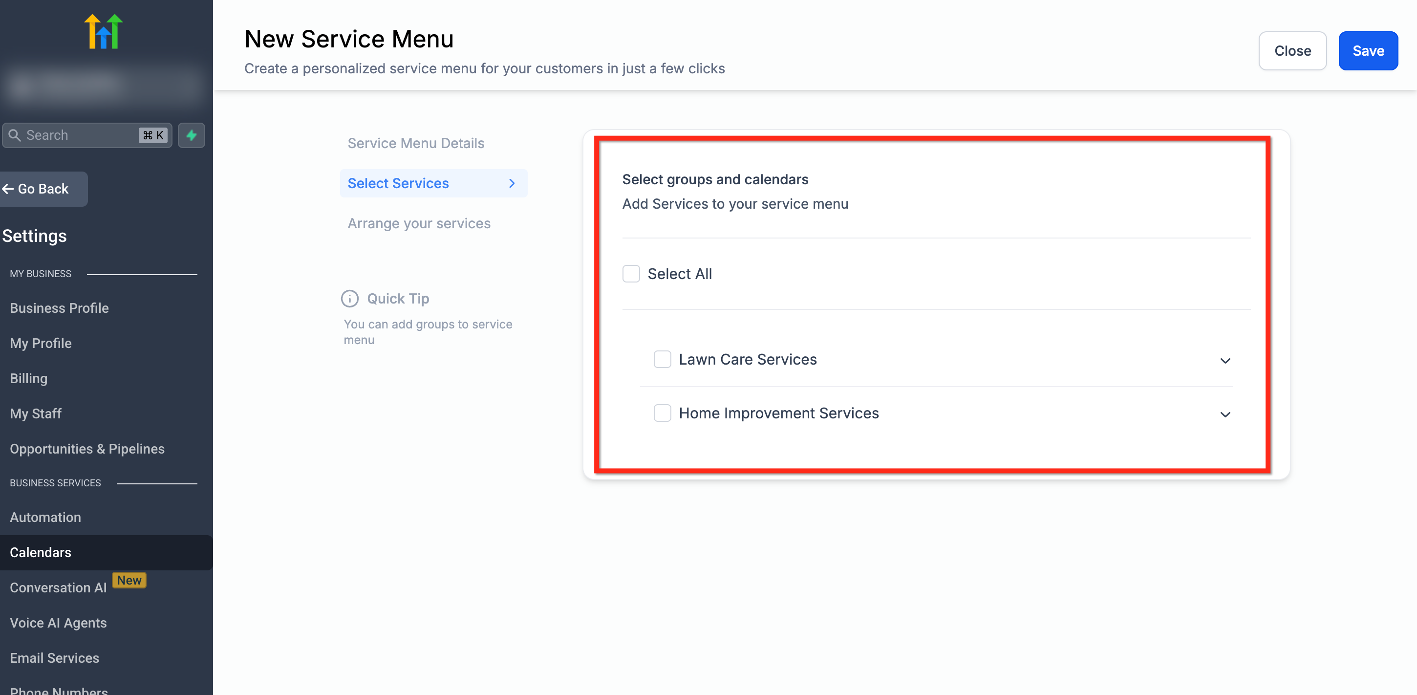 Select Services