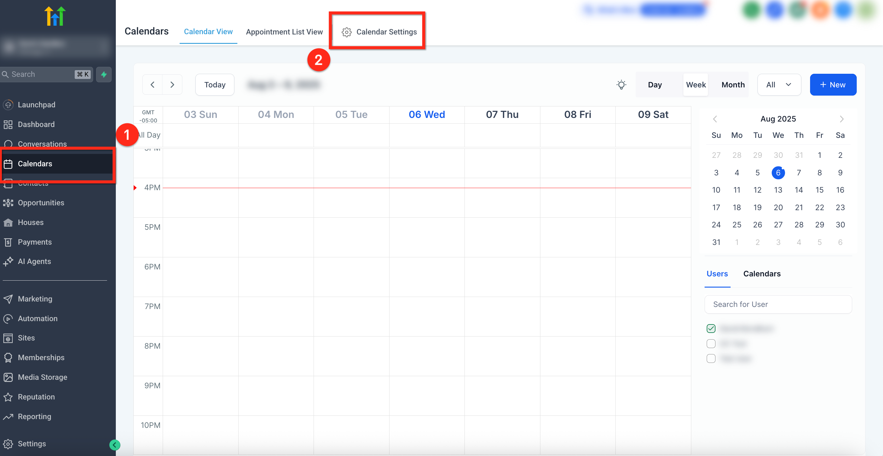 Open Calendar Settings