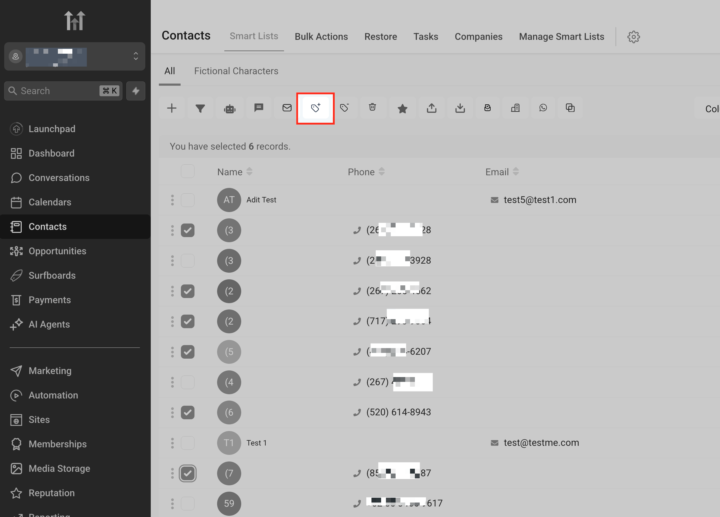 Click the Add Tag Icon