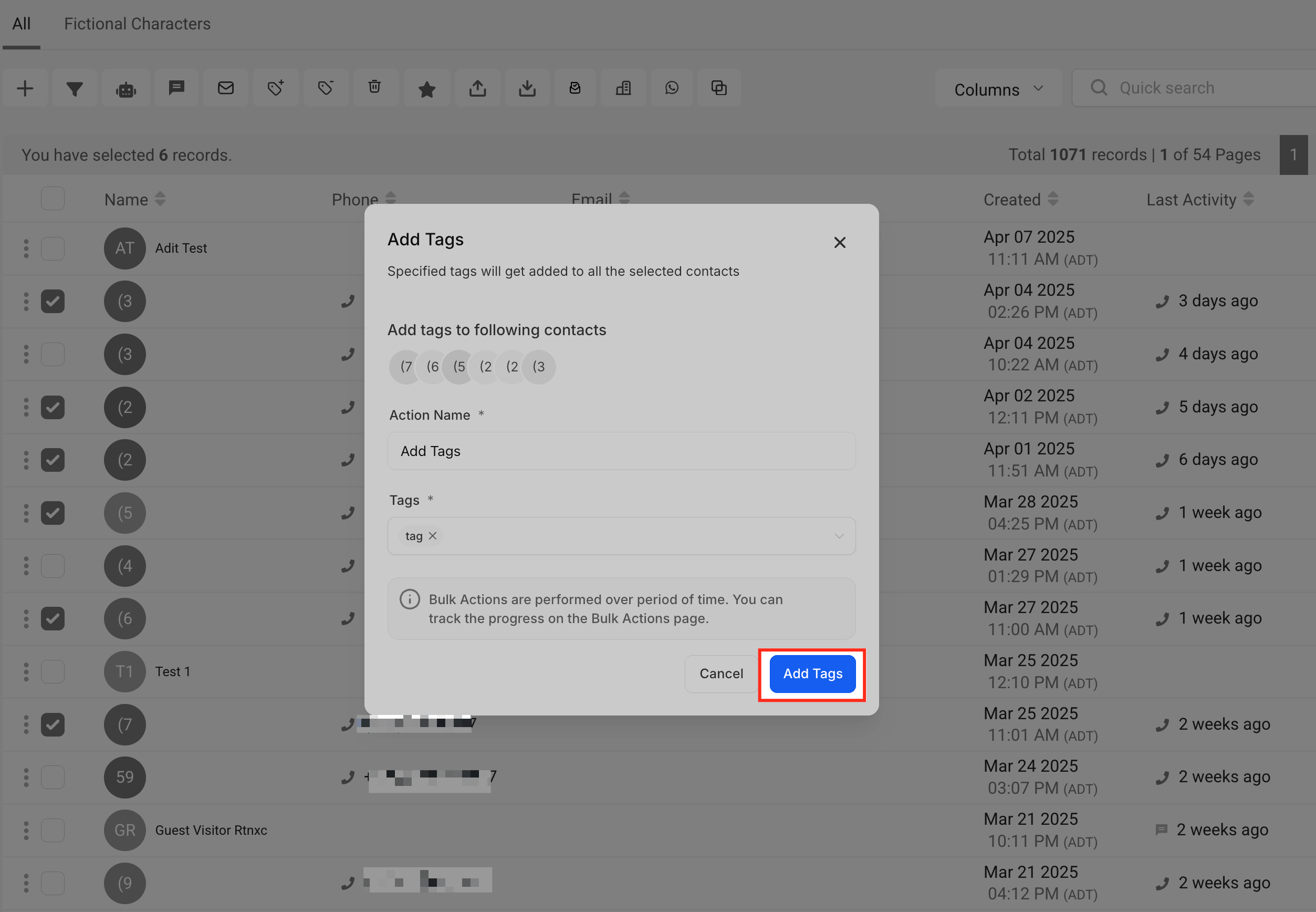 Click Add Tags to Apply