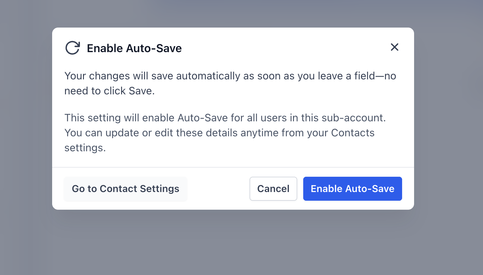 Enable Auto-Save menu