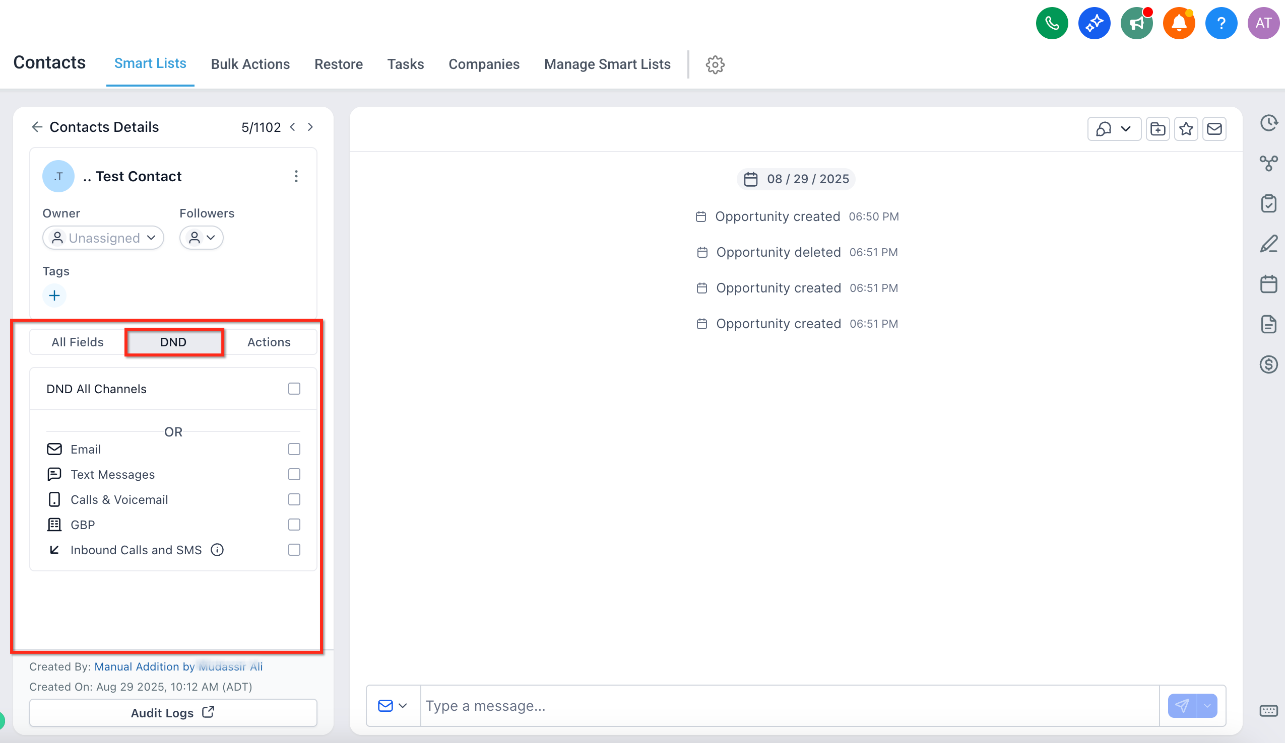 Configure DND