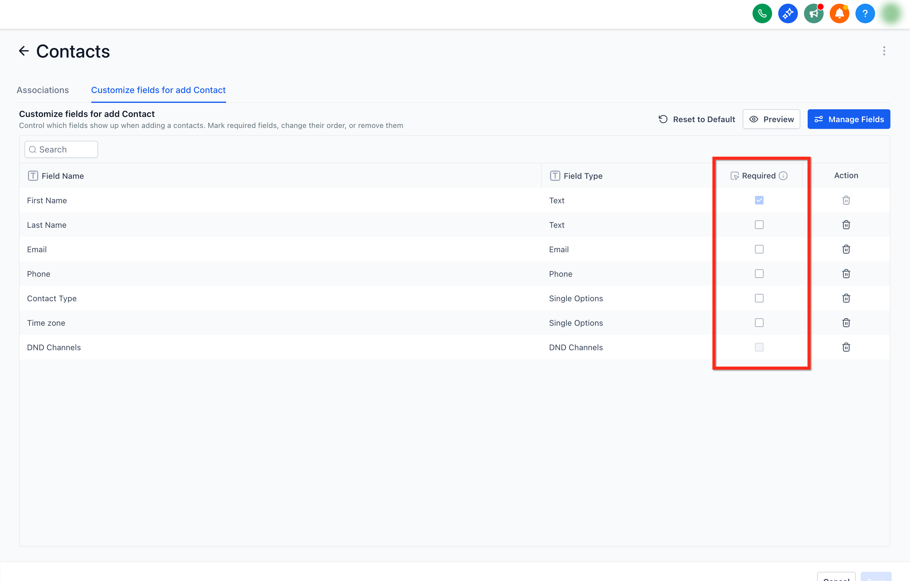 Step 3: Set required fields
