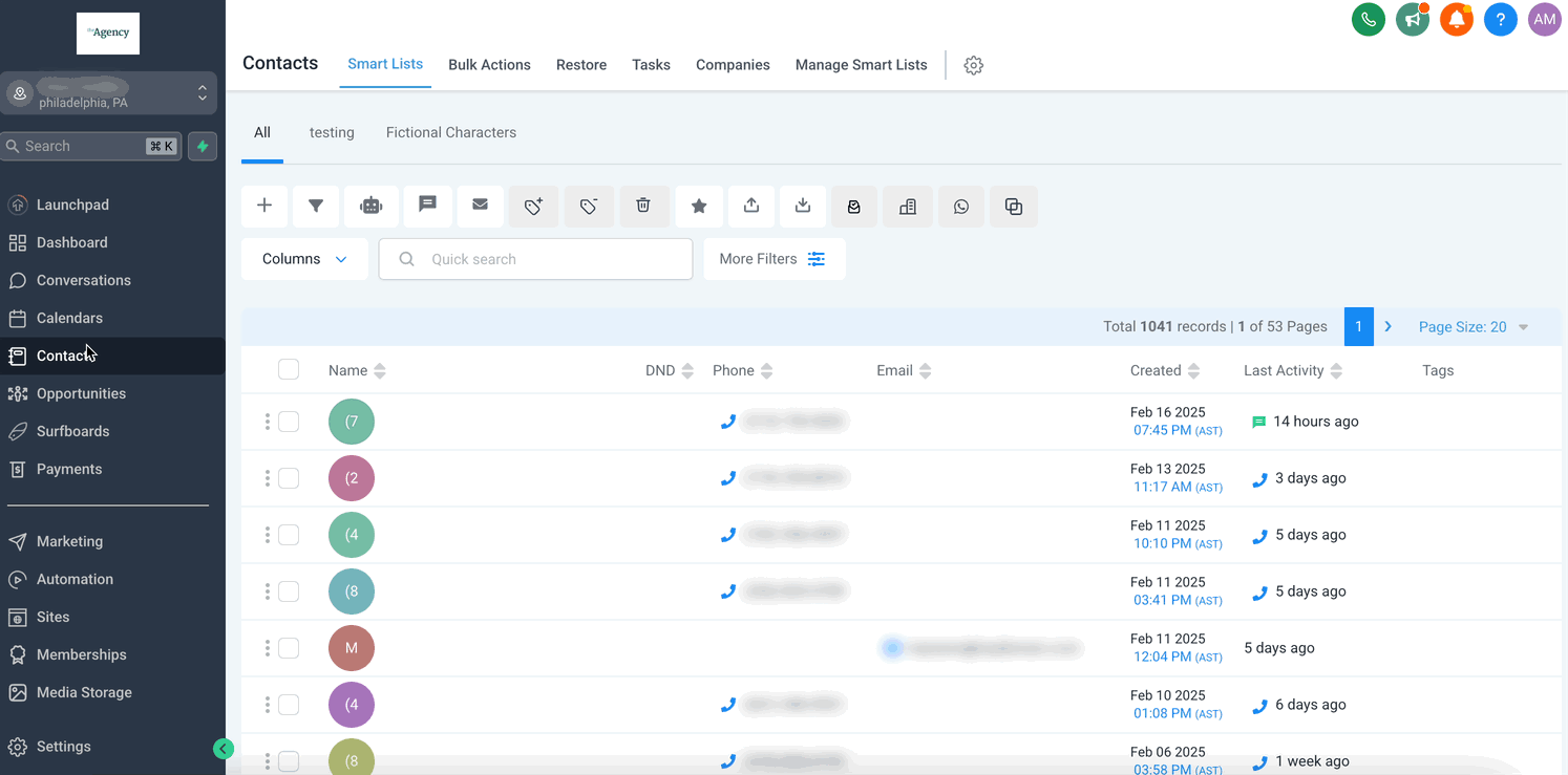 Creating a Smart List