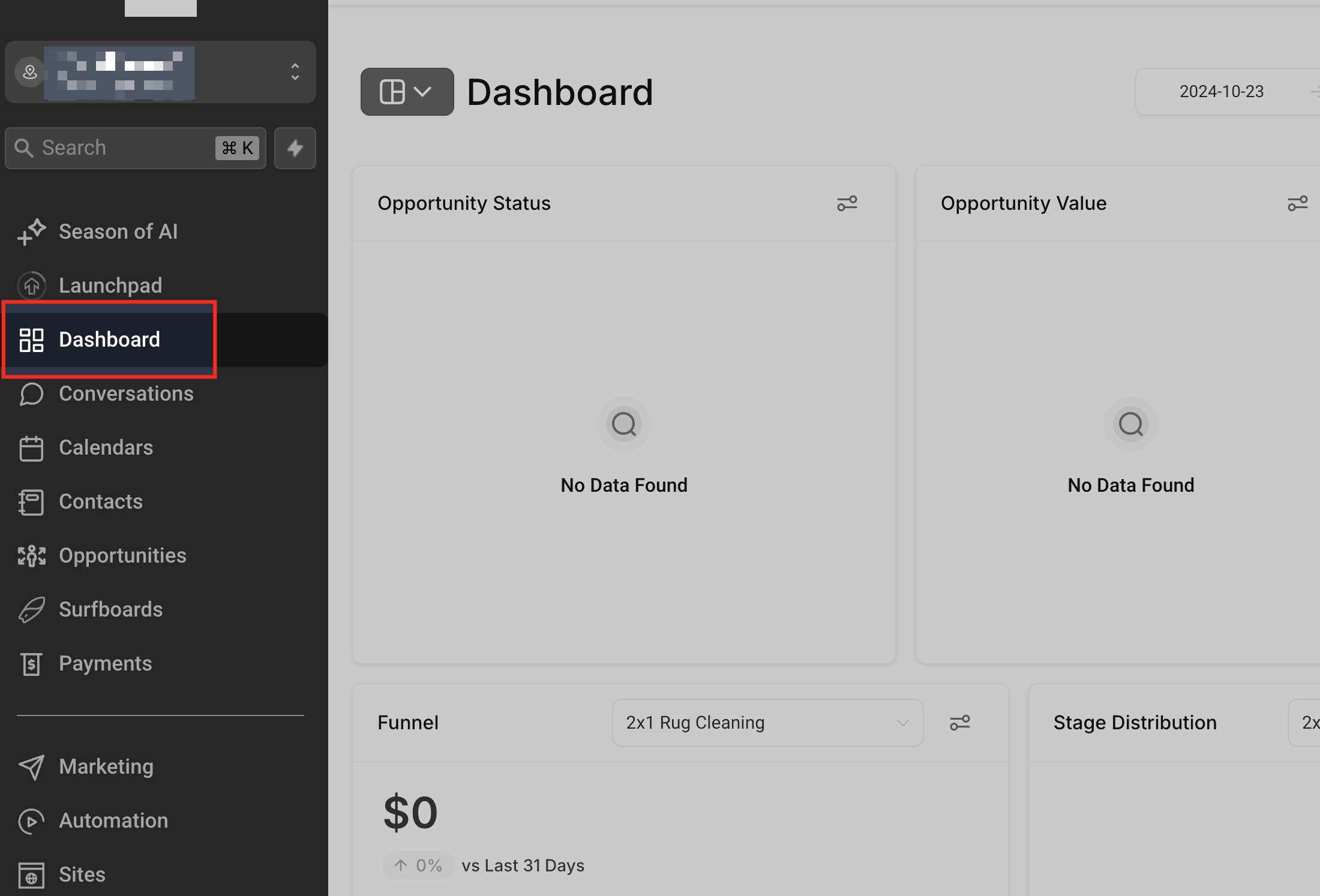Open Dashboard
