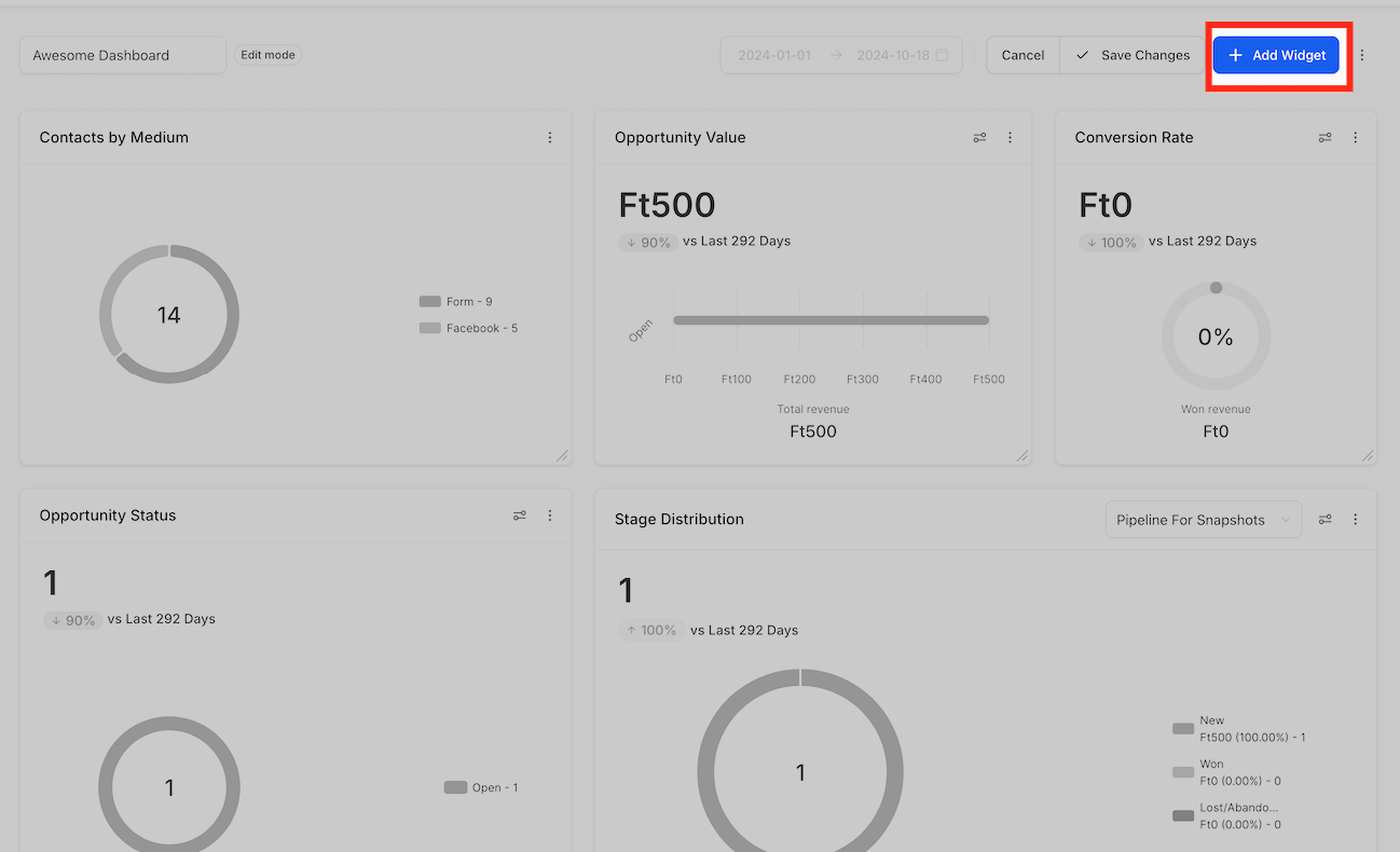 Open Add Widget Sidebar