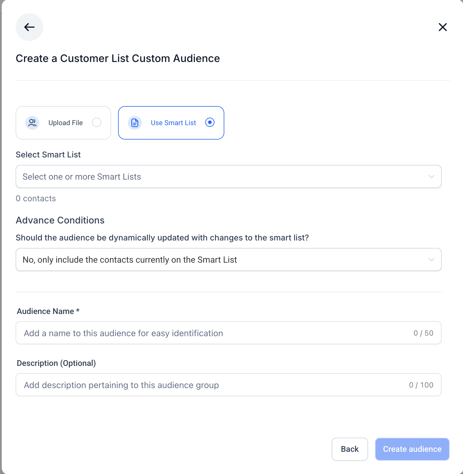 Select Smart List Source