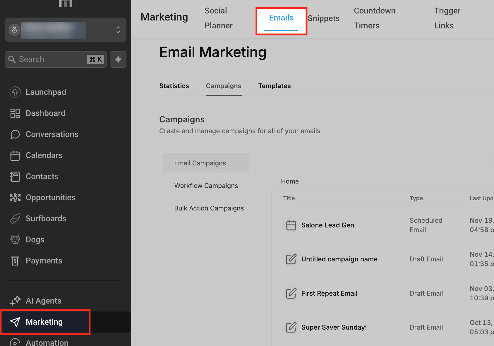 Access Marketing Section