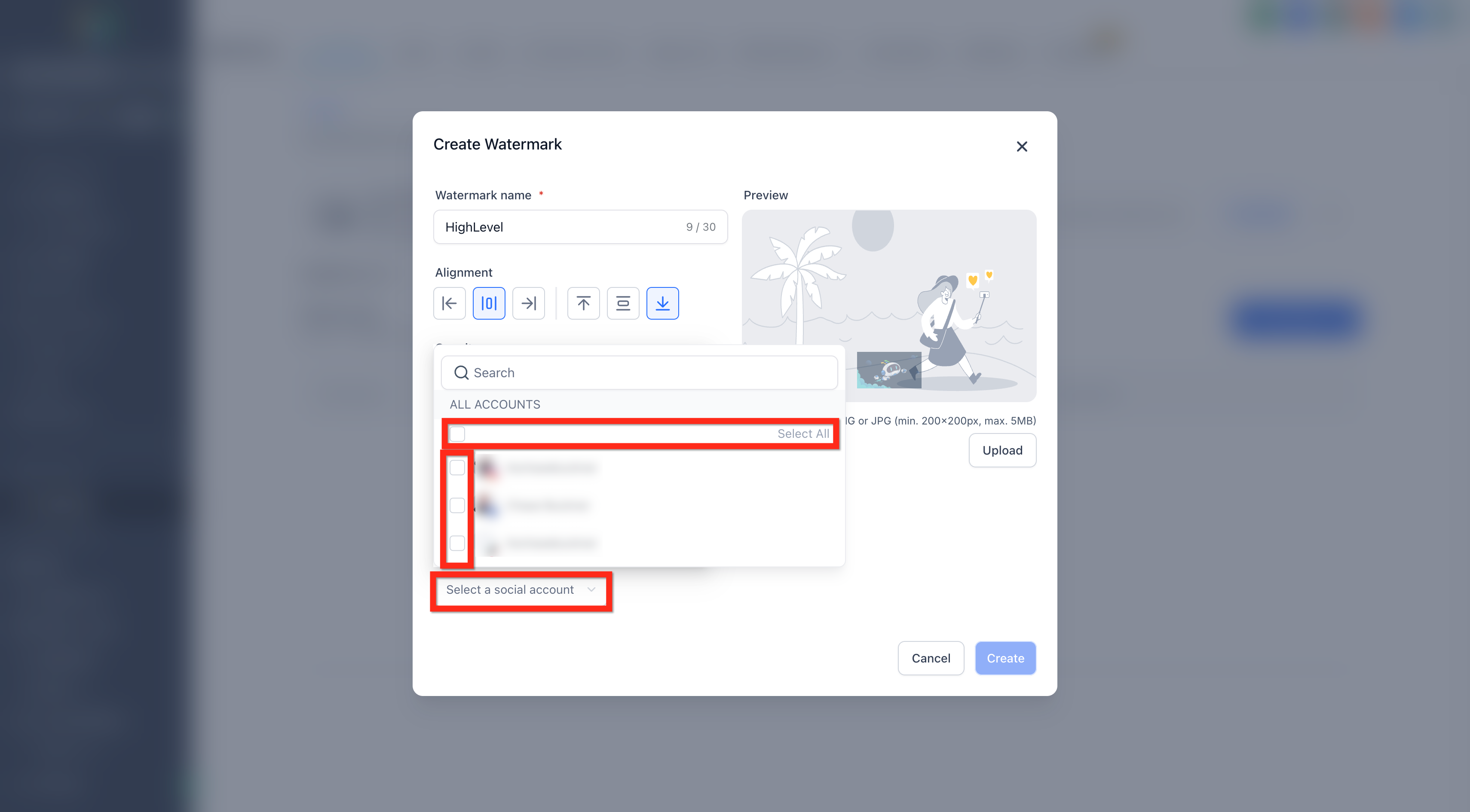 Manage Uploaded Watermarks