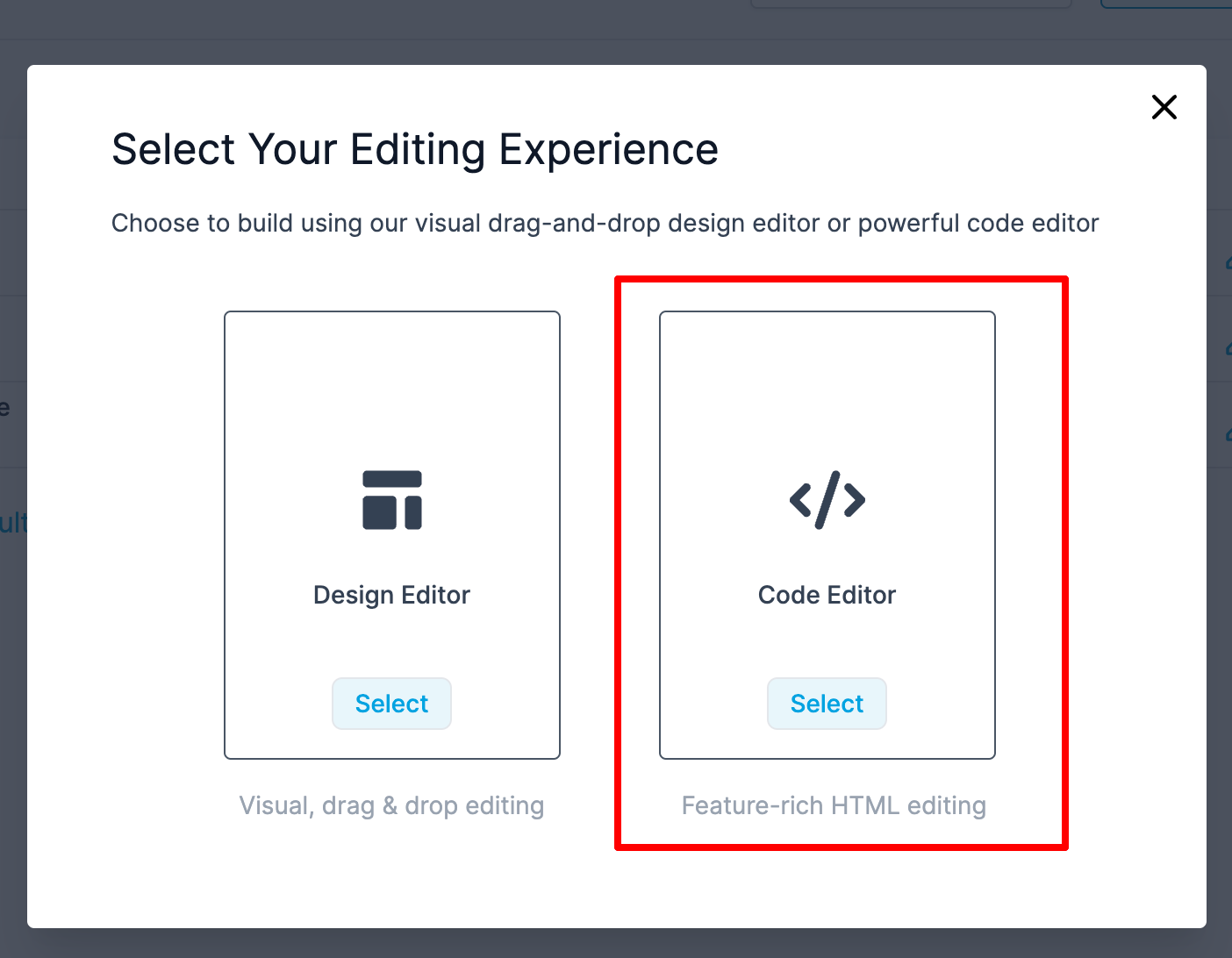 Select Code Editor