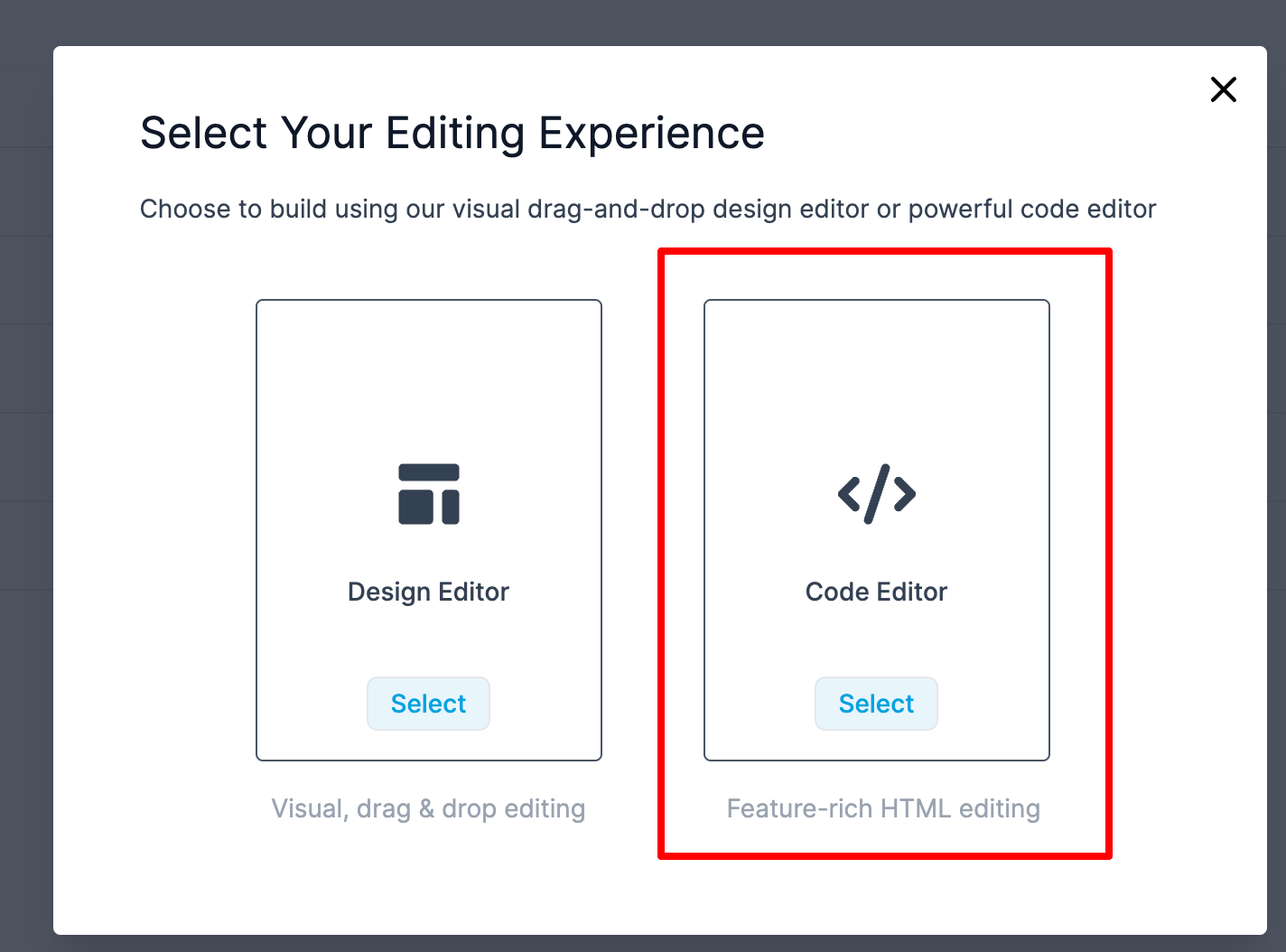 Select Code Editor