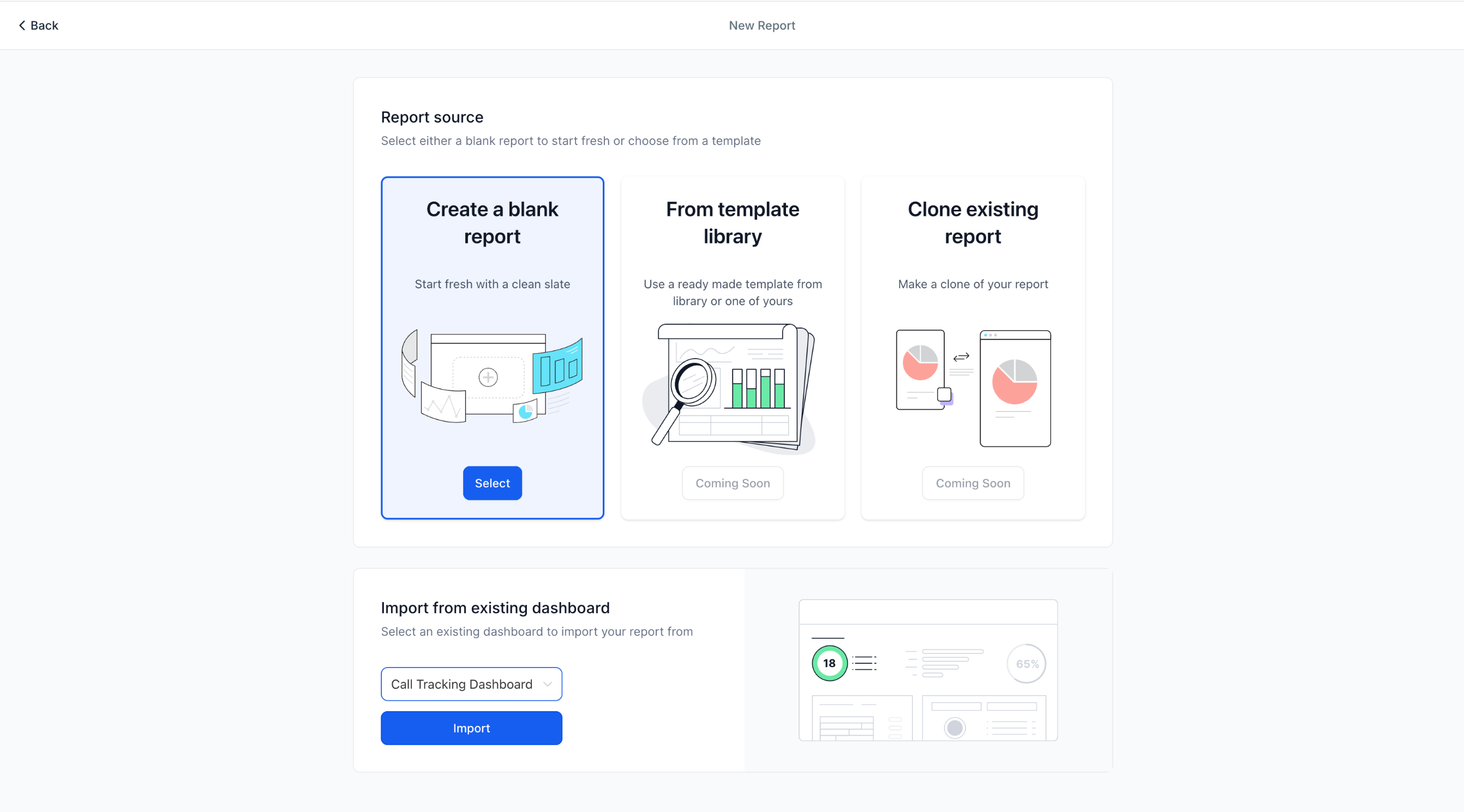Choose Report Starting Point