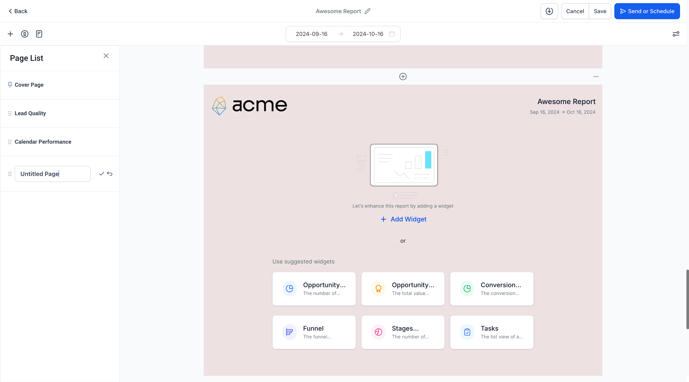Add Report Pages