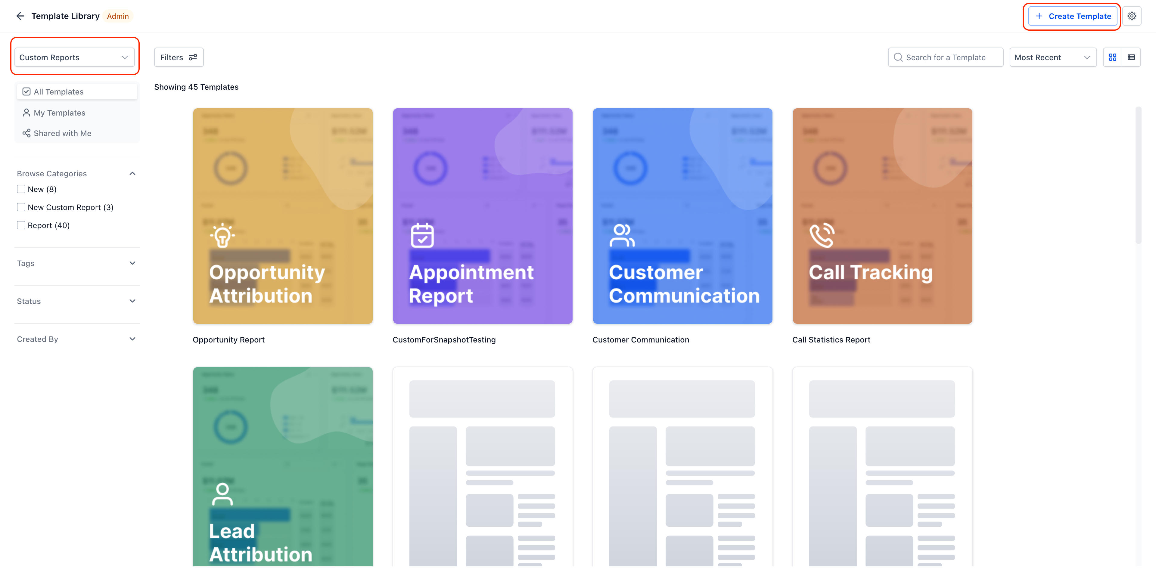 Filter and Preview Templates
