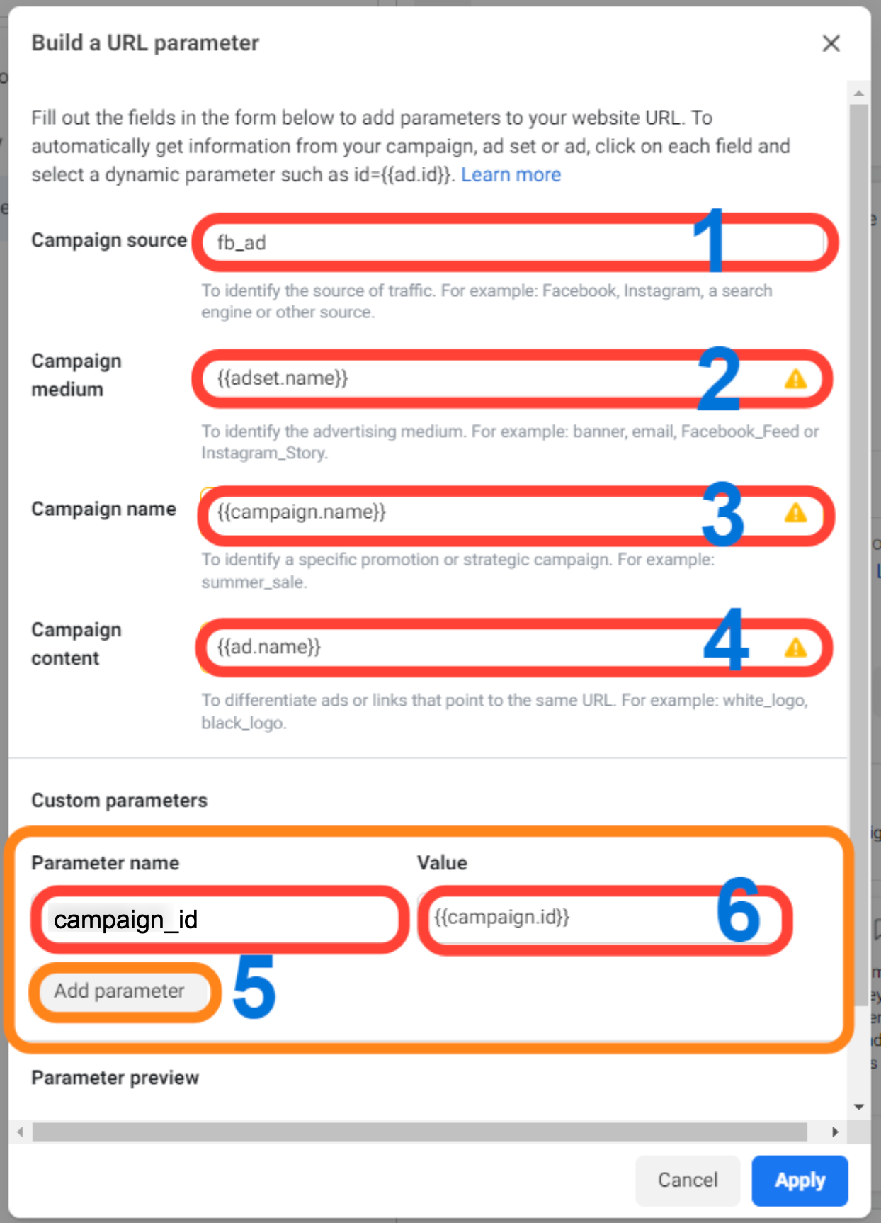 URL Parameter Setup